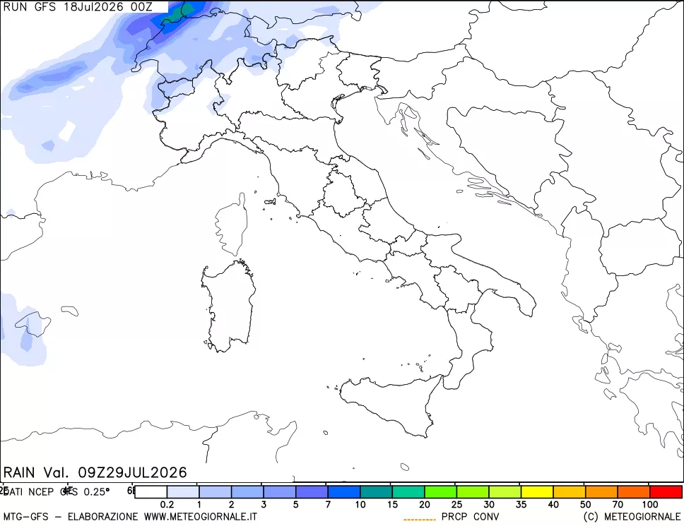 mappa Precipitazioni totali e convettive