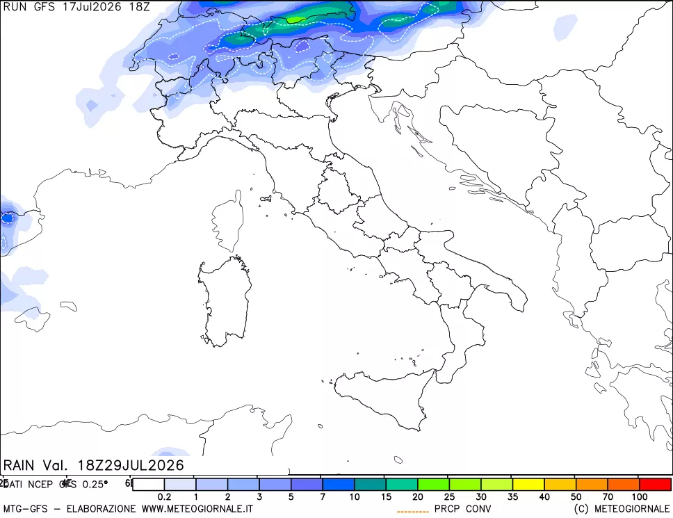 mappa Precipitazioni totali e convettive