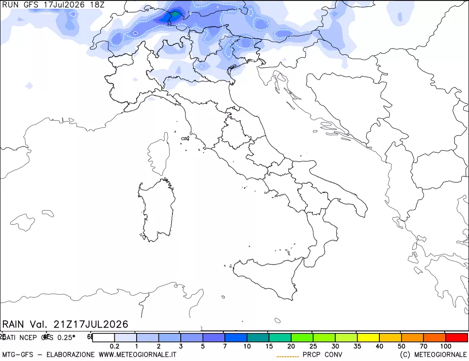 mappa Precipitazioni totali e convettive