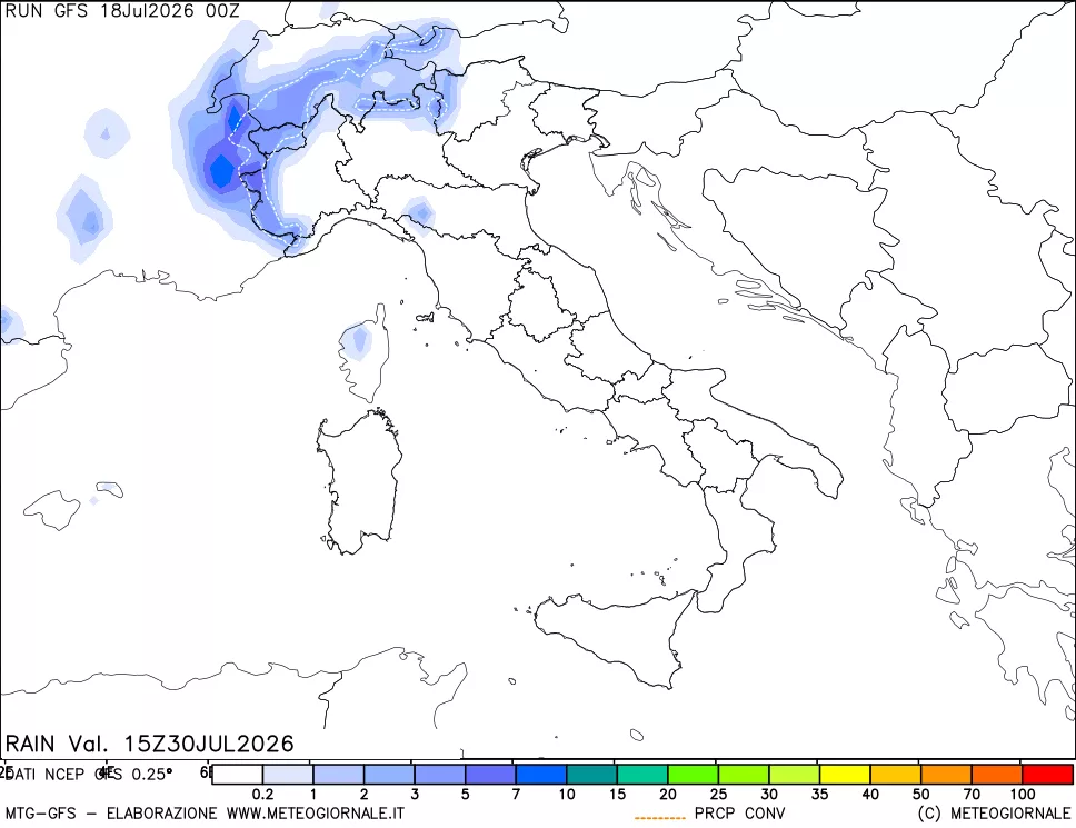 mappa Precipitazioni totali e convettive
