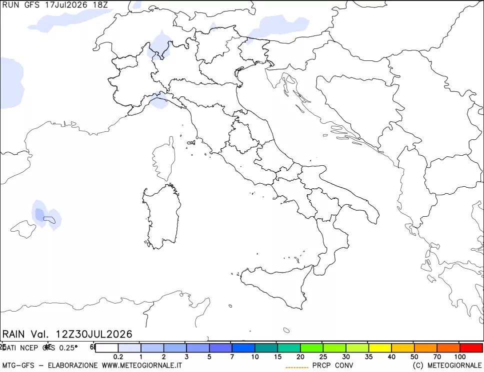 mappa Precipitazioni totali e convettive