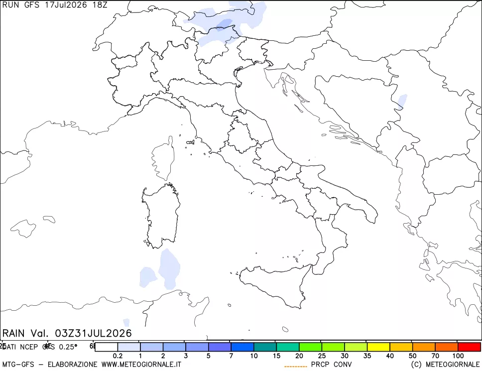 mappa Precipitazioni totali e convettive