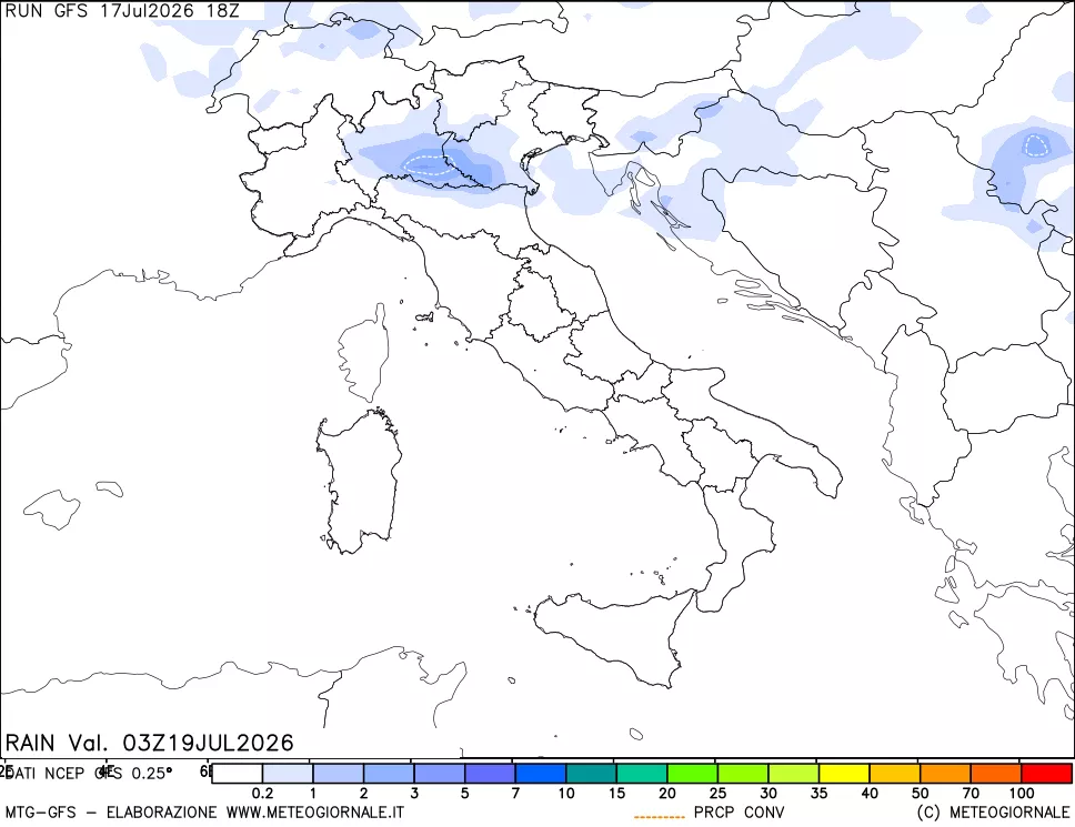 mappa Precipitazioni totali e convettive