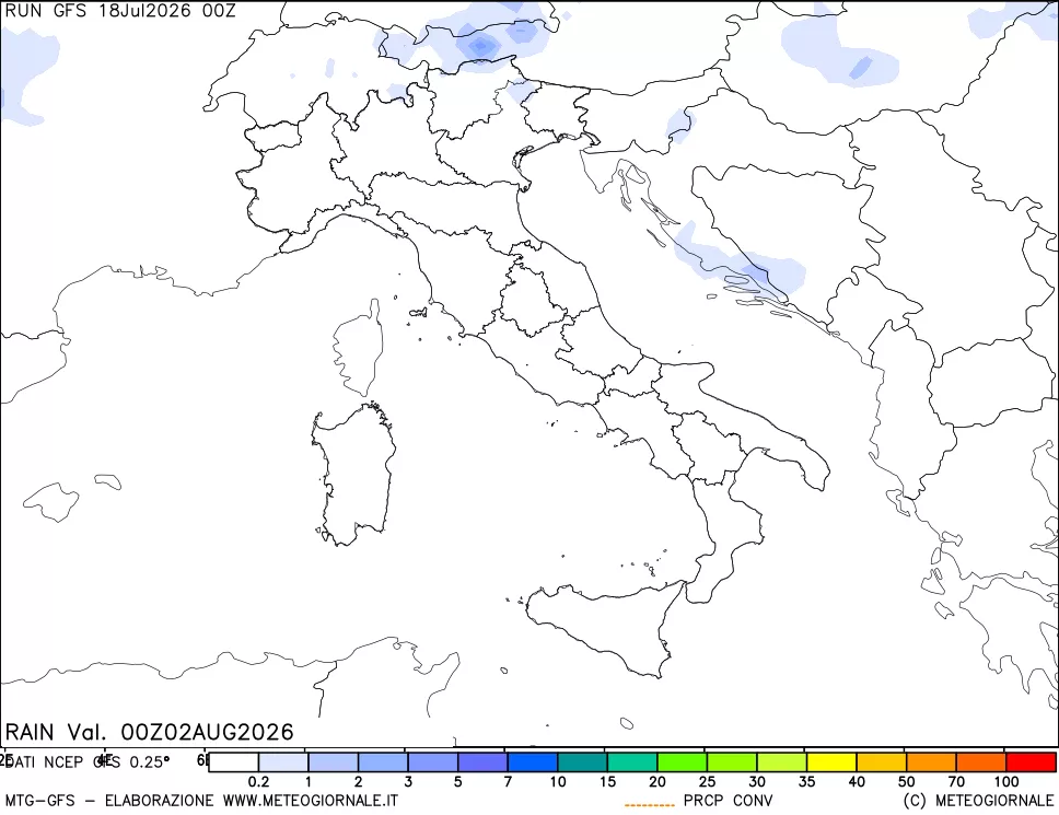 mappa Precipitazioni totali e convettive