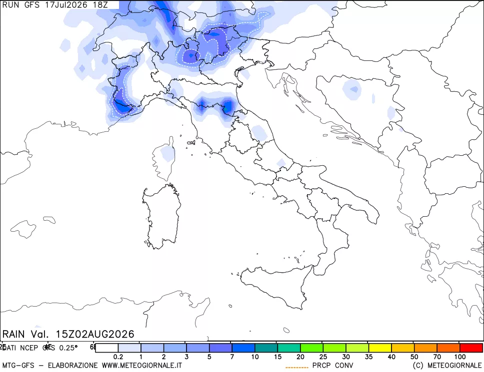 mappa Precipitazioni totali e convettive