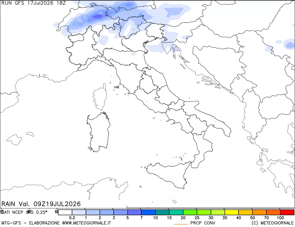 mappa Precipitazioni totali e convettive