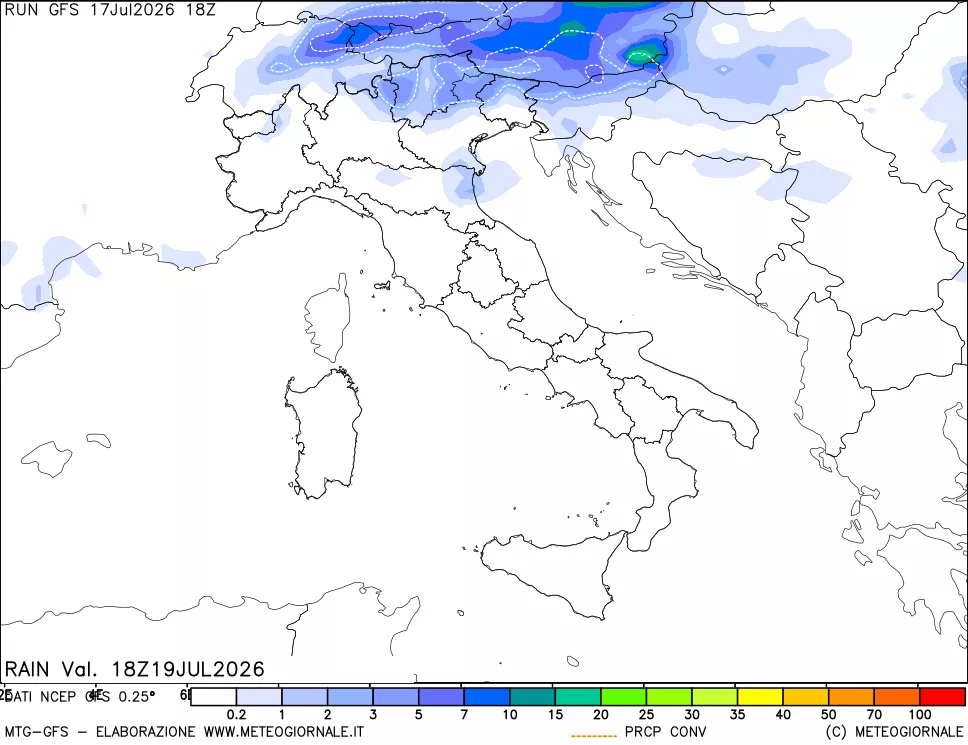 mappa Precipitazioni totali e convettive