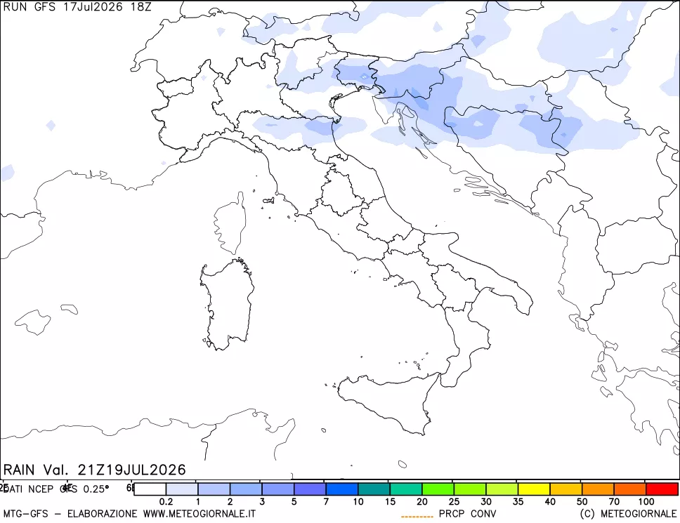 mappa Precipitazioni totali e convettive