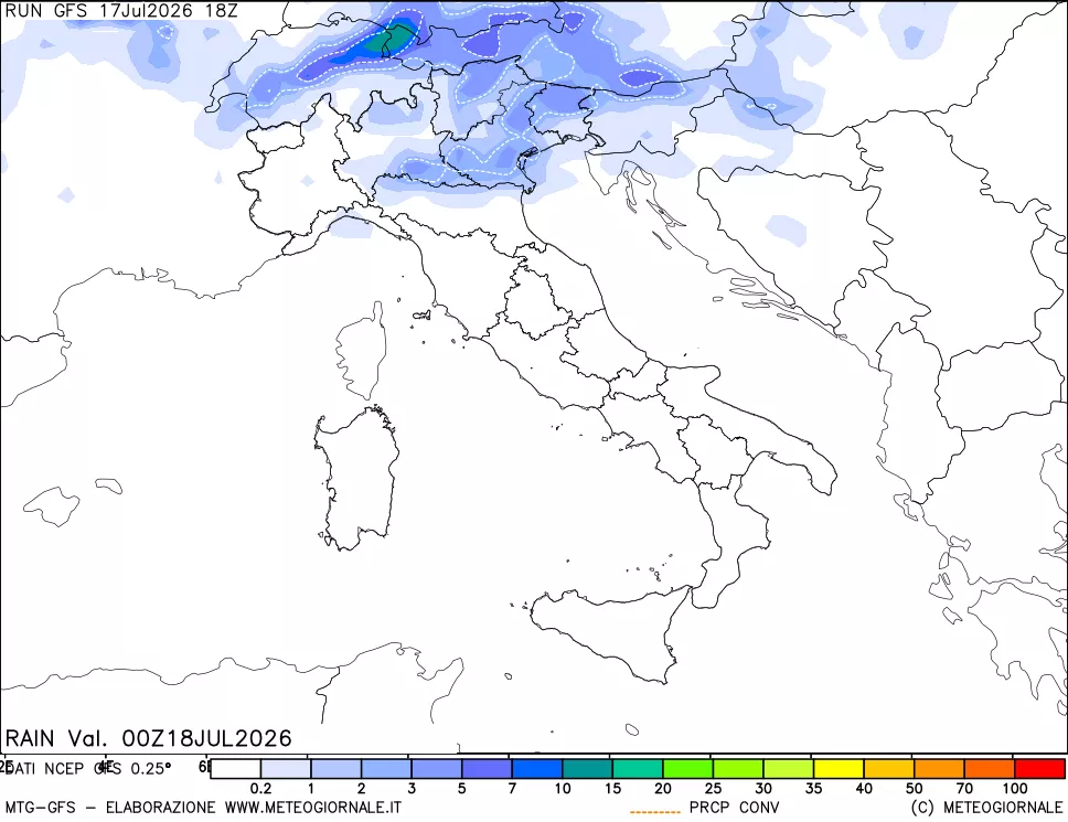 mappa Precipitazioni totali e convettive