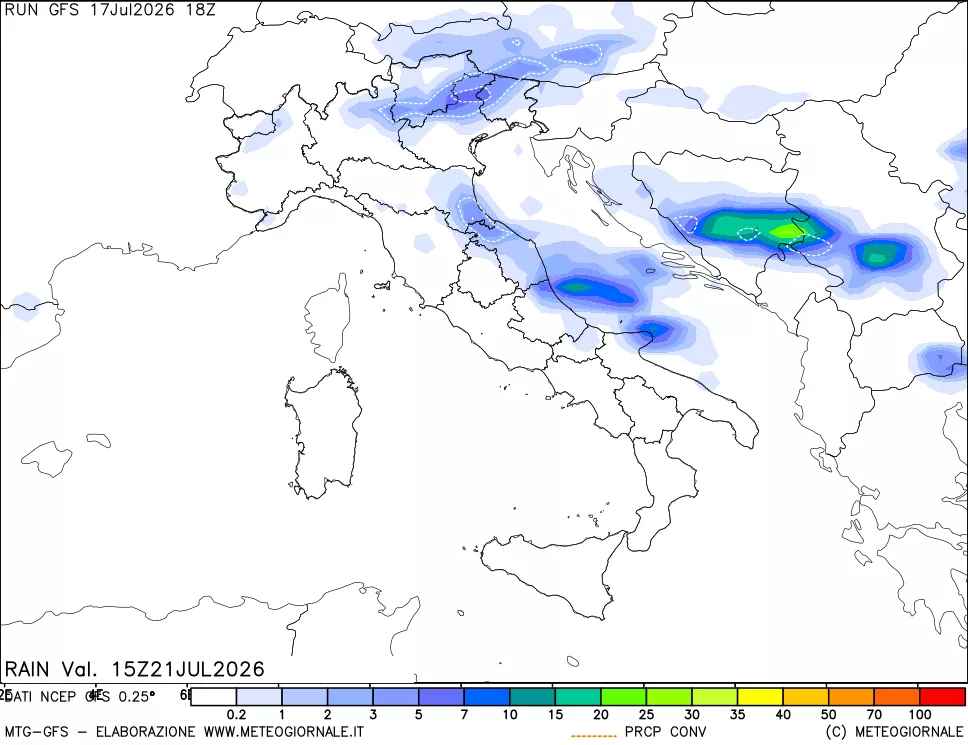 mappa Precipitazioni totali e convettive