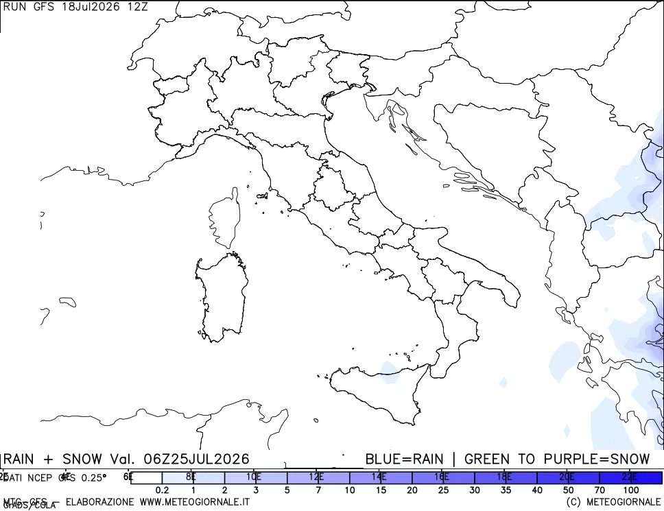 mappa Precipitazioni totali e nevose