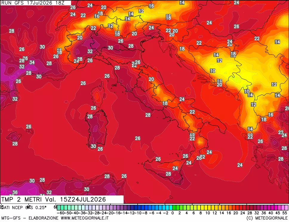 mappa Temp 2 metri