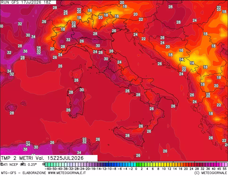 mappa Temp 2 metri