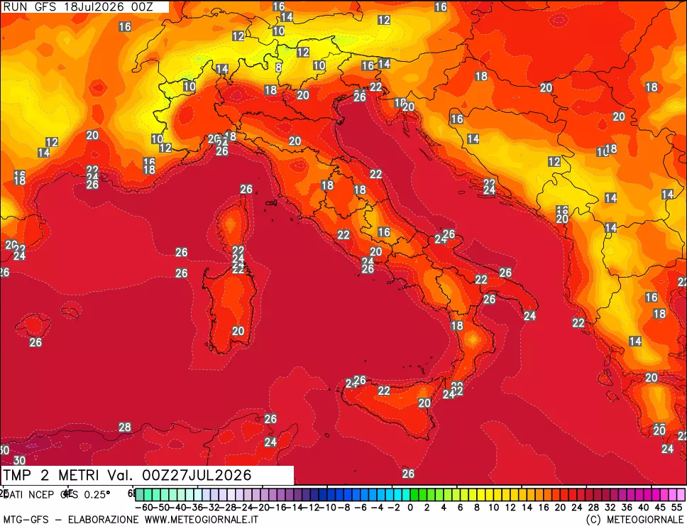 mappa Temp 2 metri