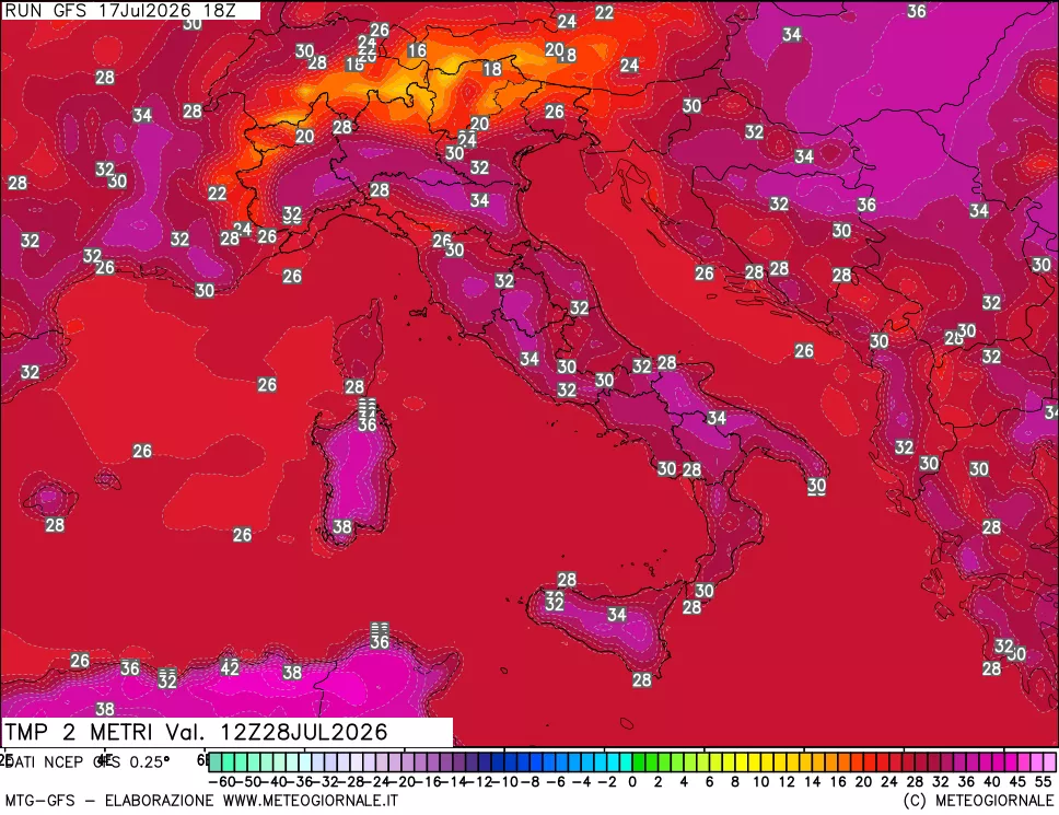 mappa Temp 2 metri