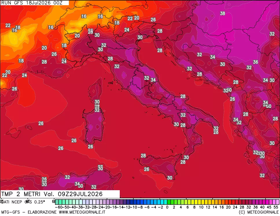 mappa Temp 2 metri