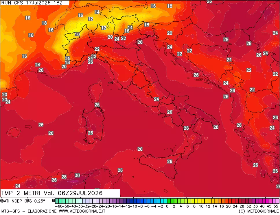 mappa Temp 2 metri