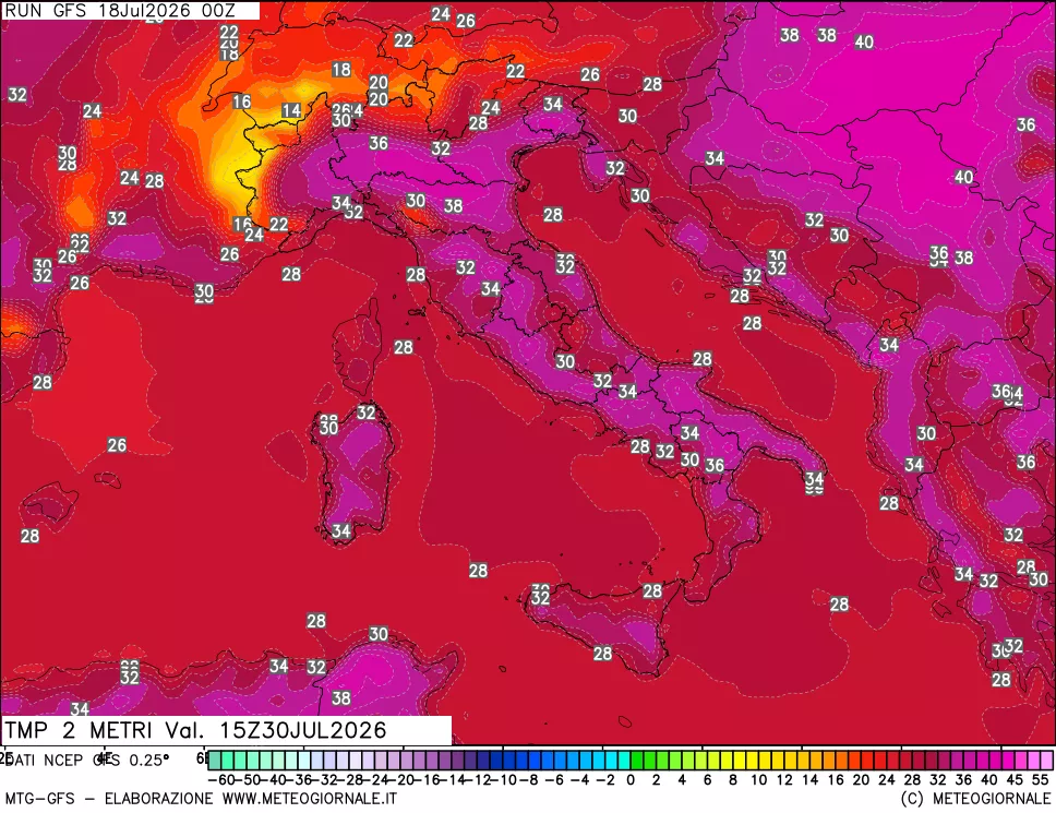 mappa Temp 2 metri