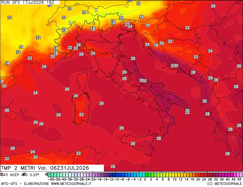 mappa Temp 2 metri