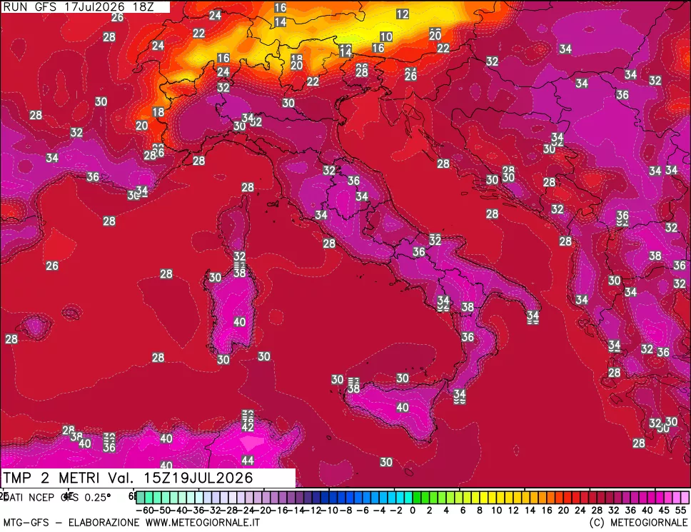 mappa Temp 2 metri