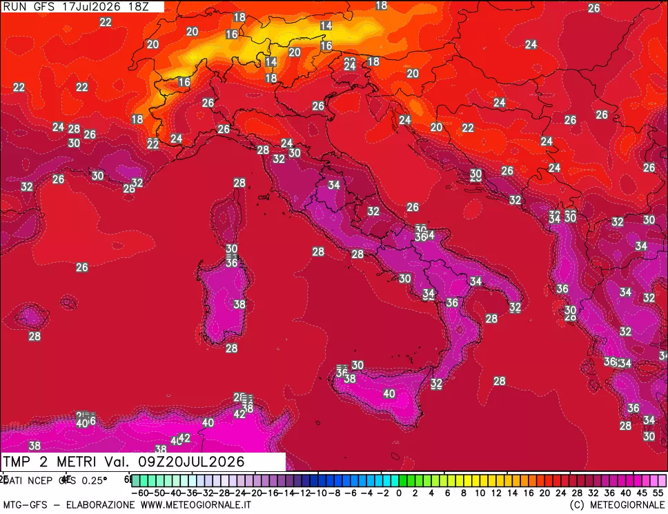 mappa Temp 2 metri