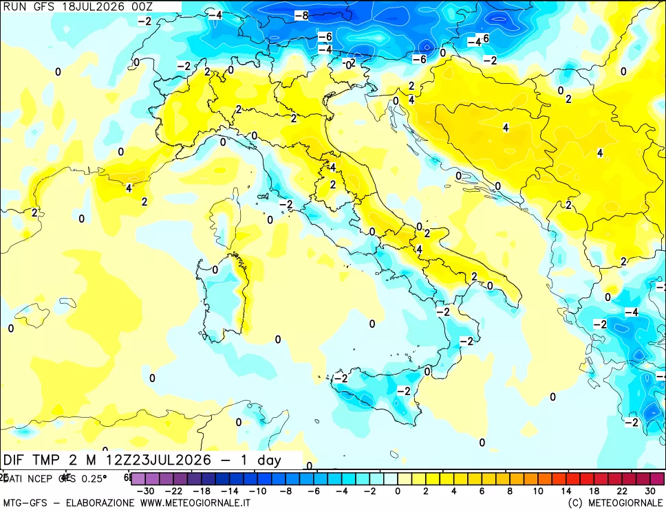 mappa Dif. Temp -24 ore