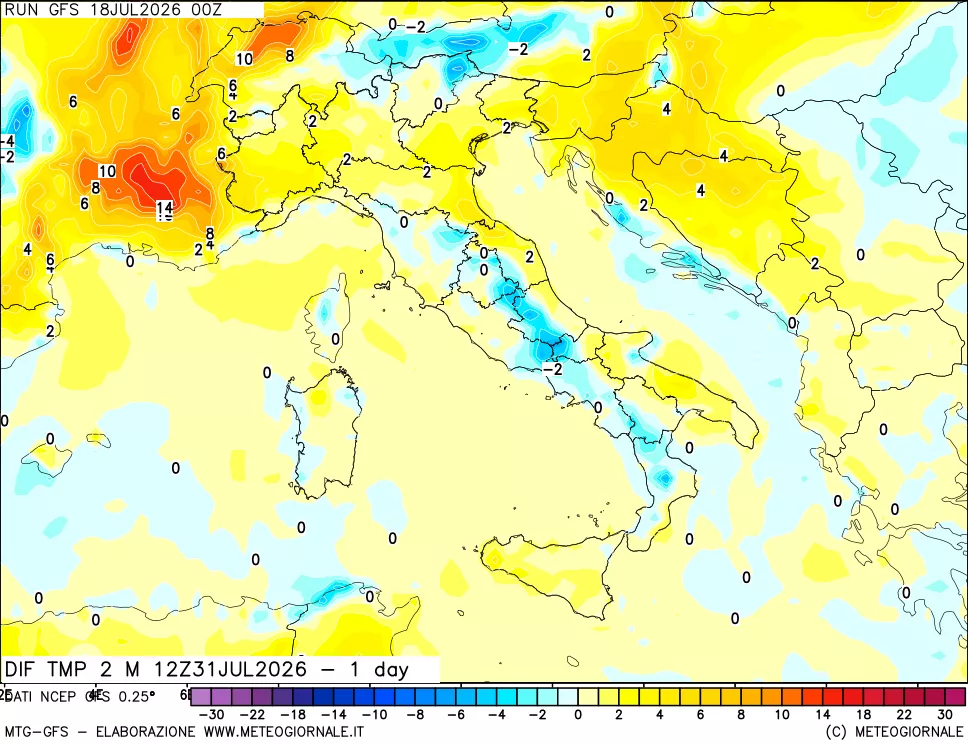 mappa Dif. Temp -24 ore
