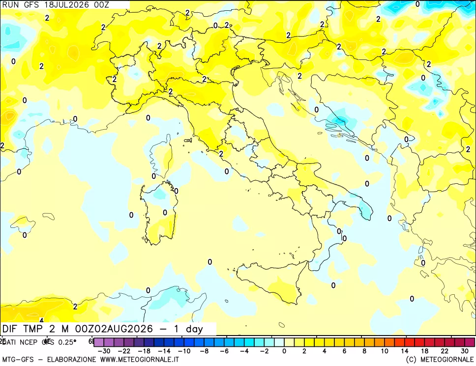 mappa Dif. Temp -24 ore