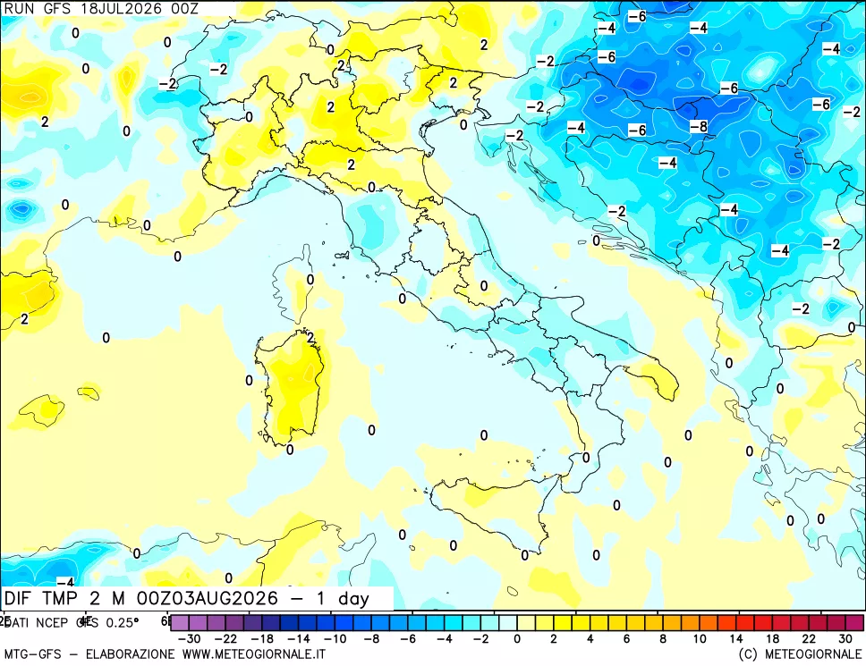 mappa Dif. Temp -24 ore
