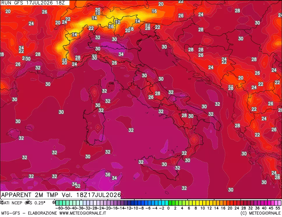 mappa Temp percepita