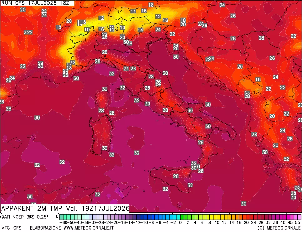 mappa Temp percepita