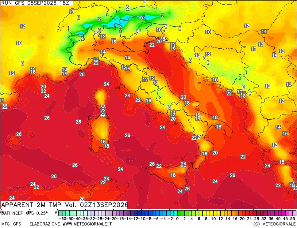 mappa Temp percepita