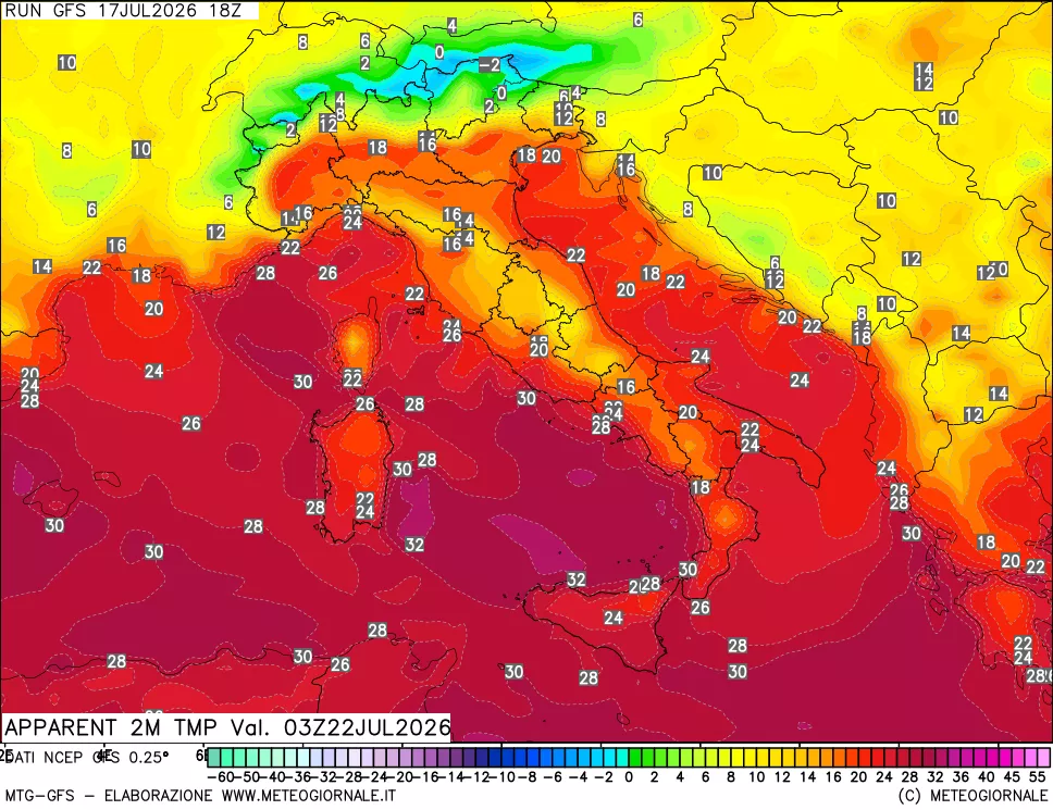 mappa Temp percepita