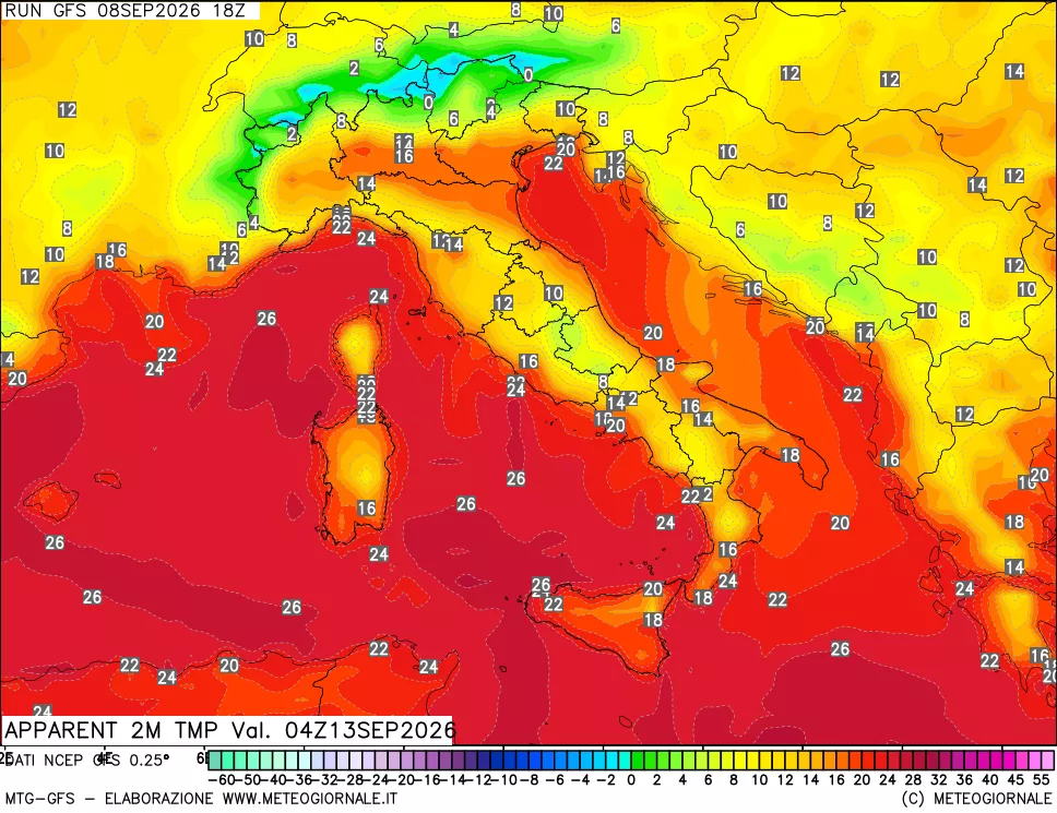 mappa Temp percepita