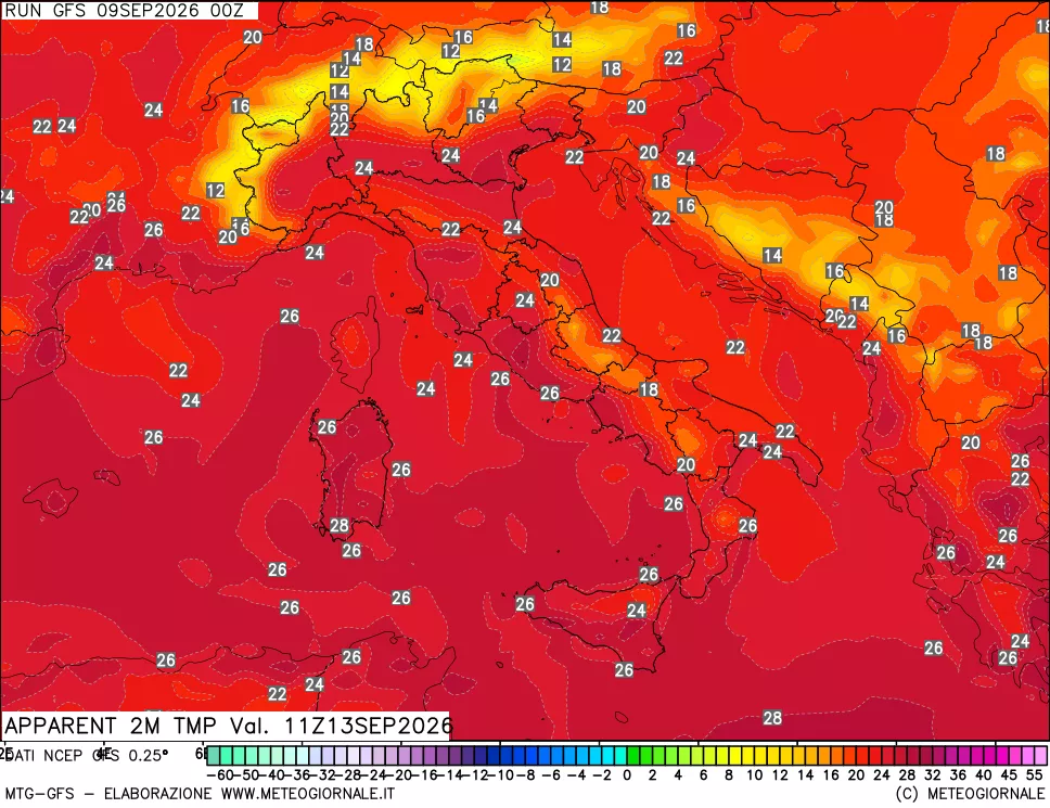 mappa Temp percepita