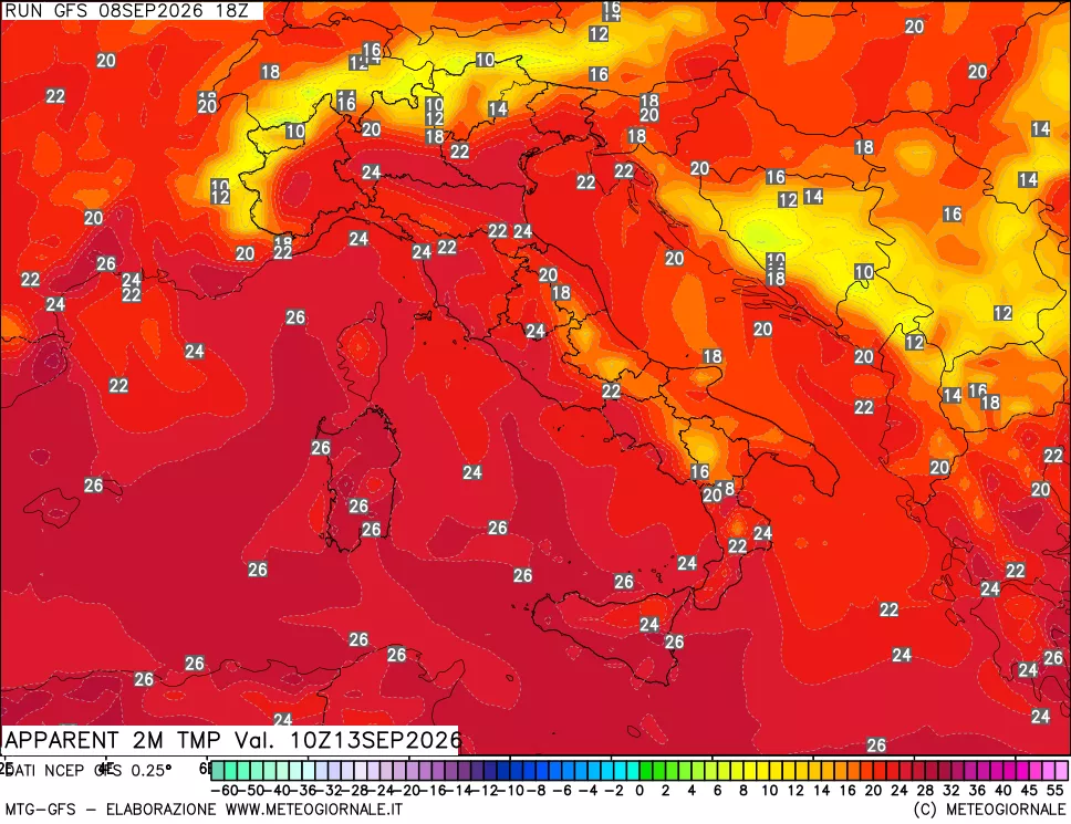 mappa Temp percepita