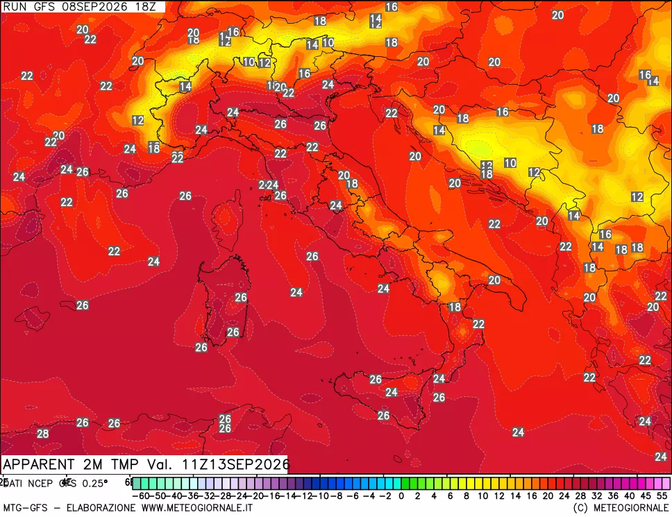 mappa Temp percepita