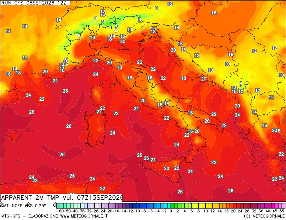 mappa Temp percepita
