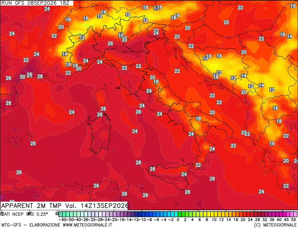 mappa Temp percepita