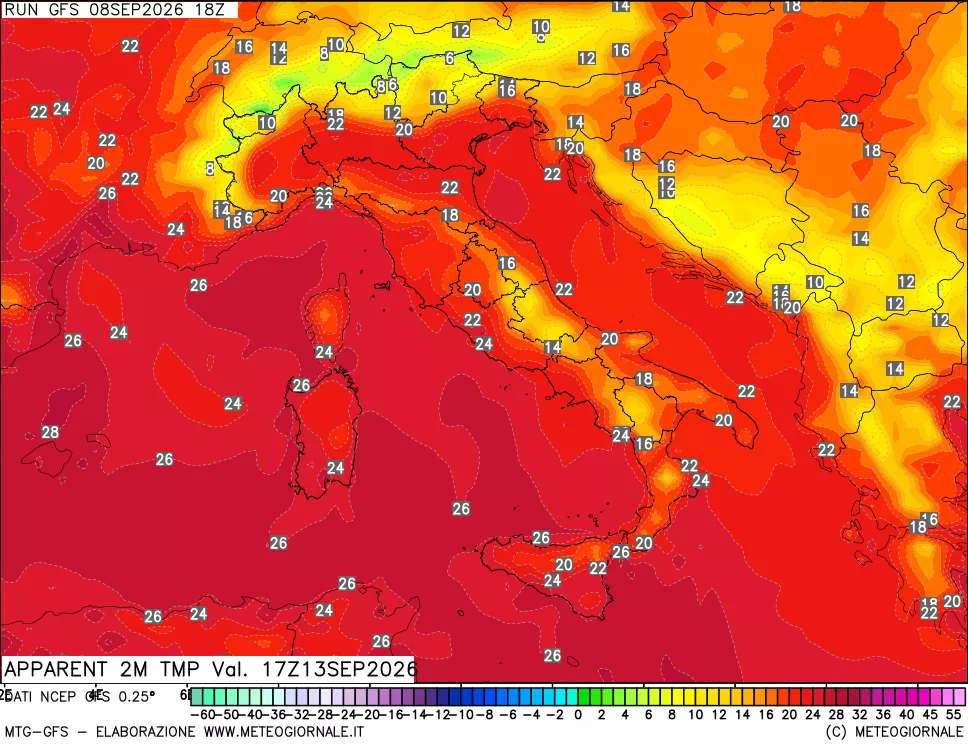 mappa Temp percepita