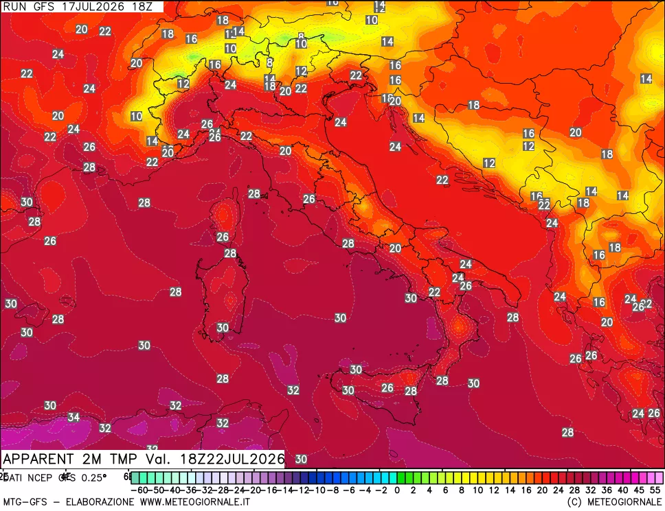 mappa Temp percepita