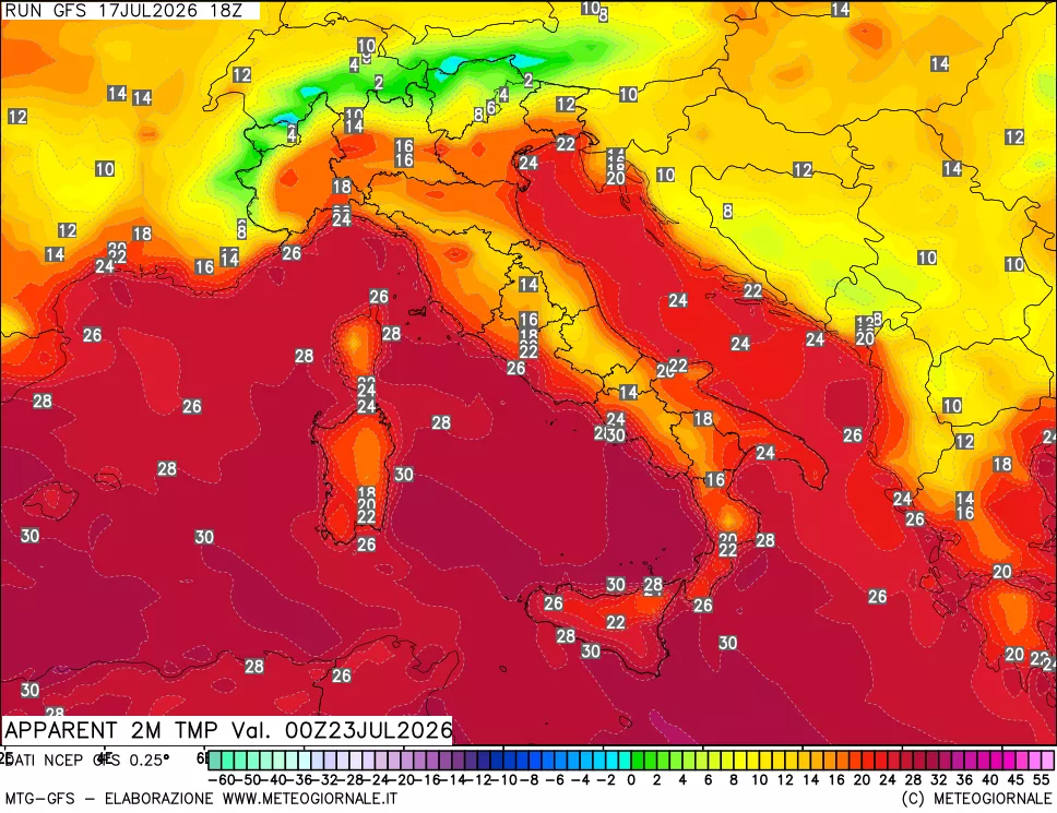 mappa Temp percepita