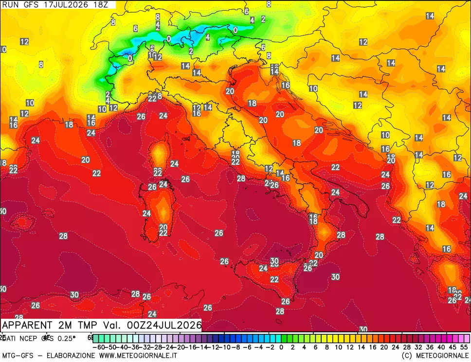 mappa Temp percepita