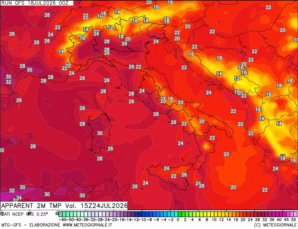 mappa Temp percepita