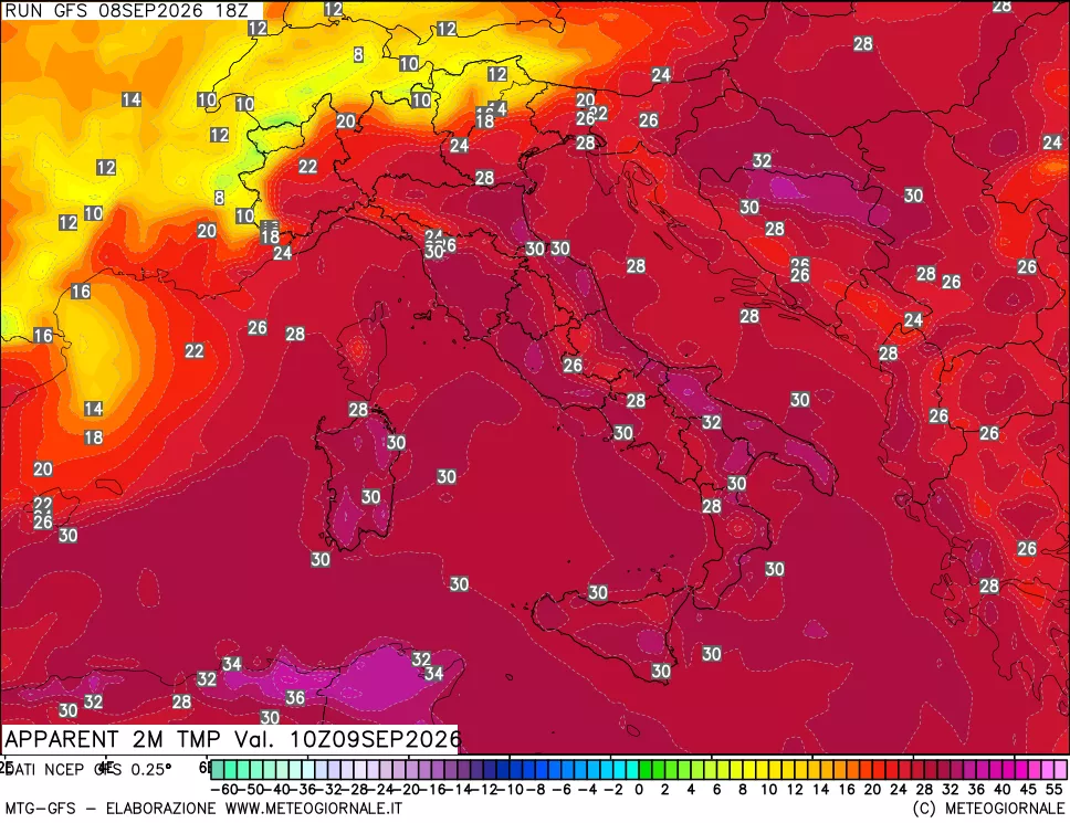 mappa Temp percepita