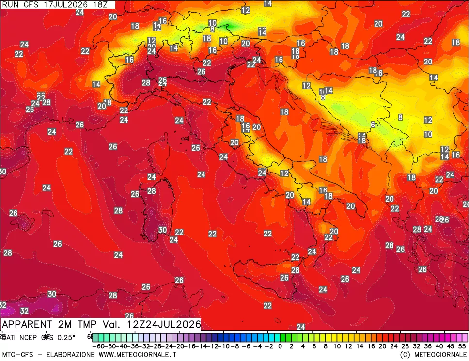 mappa Temp percepita