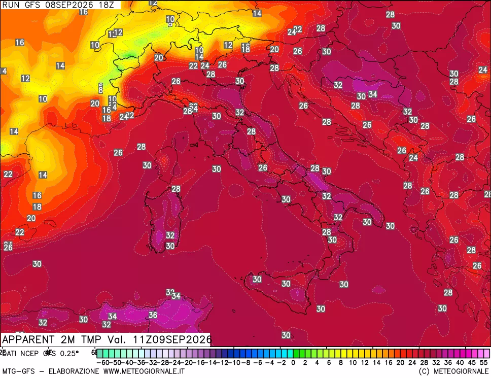 mappa Temp percepita