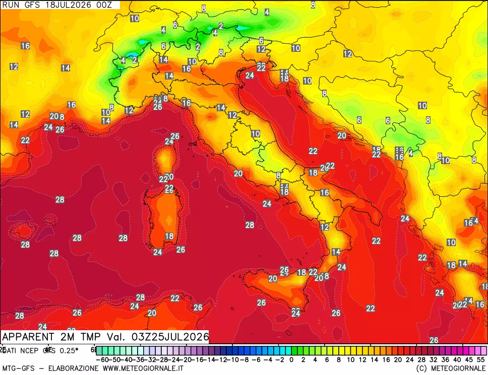 mappa Temp percepita