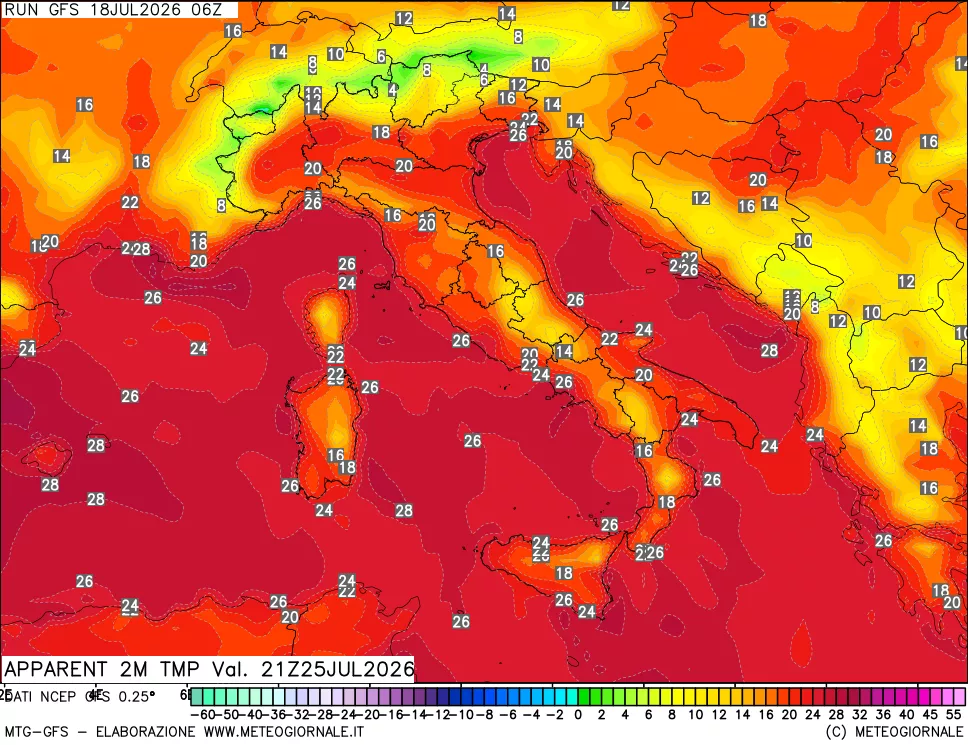 mappa Temp percepita