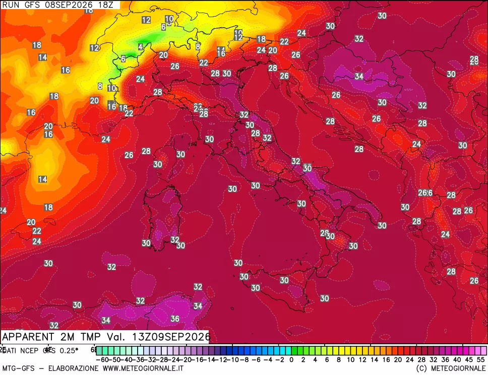 mappa Temp percepita